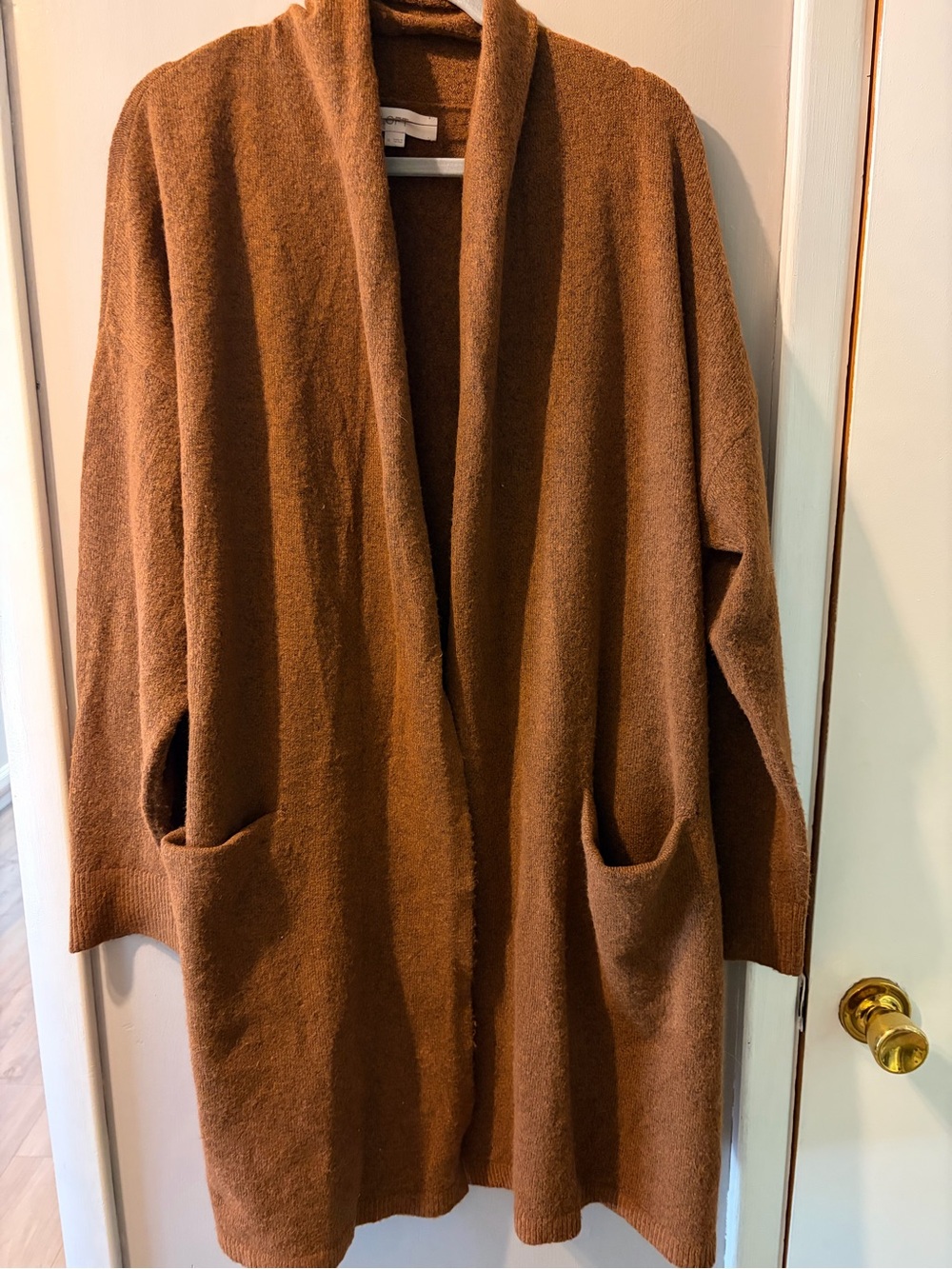 LOFT Open-Front Cardigan in Chestnut Brown
